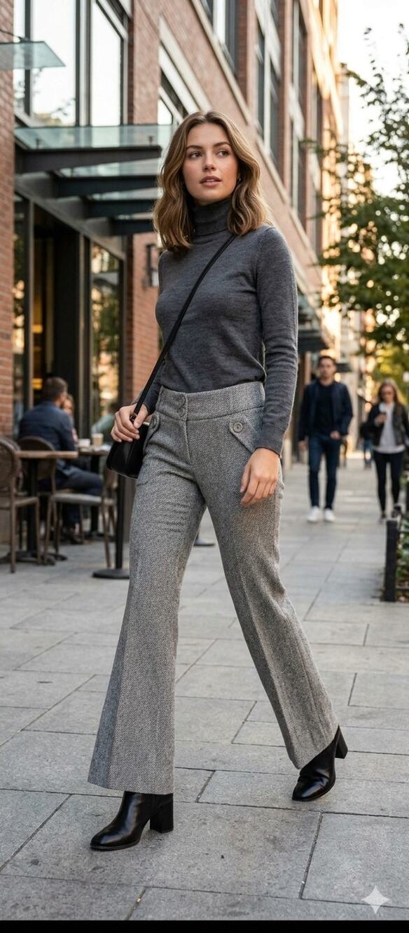 Anthropologie Taikonku Gray Wool Blend Trouser Wide Leg Pants US 0